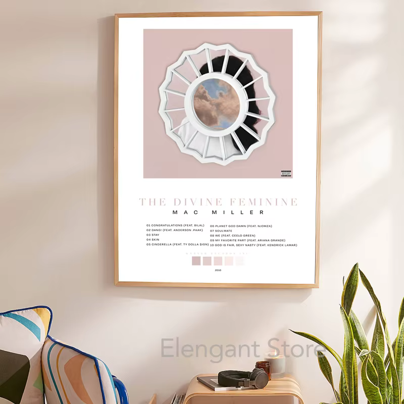 Affiche d'album The Divine Feminine MAC MILLER, peinture sur toile d'art mural de musique, imprimés, cadeau de musicien, décoration de salon, chambre à coucher, maison