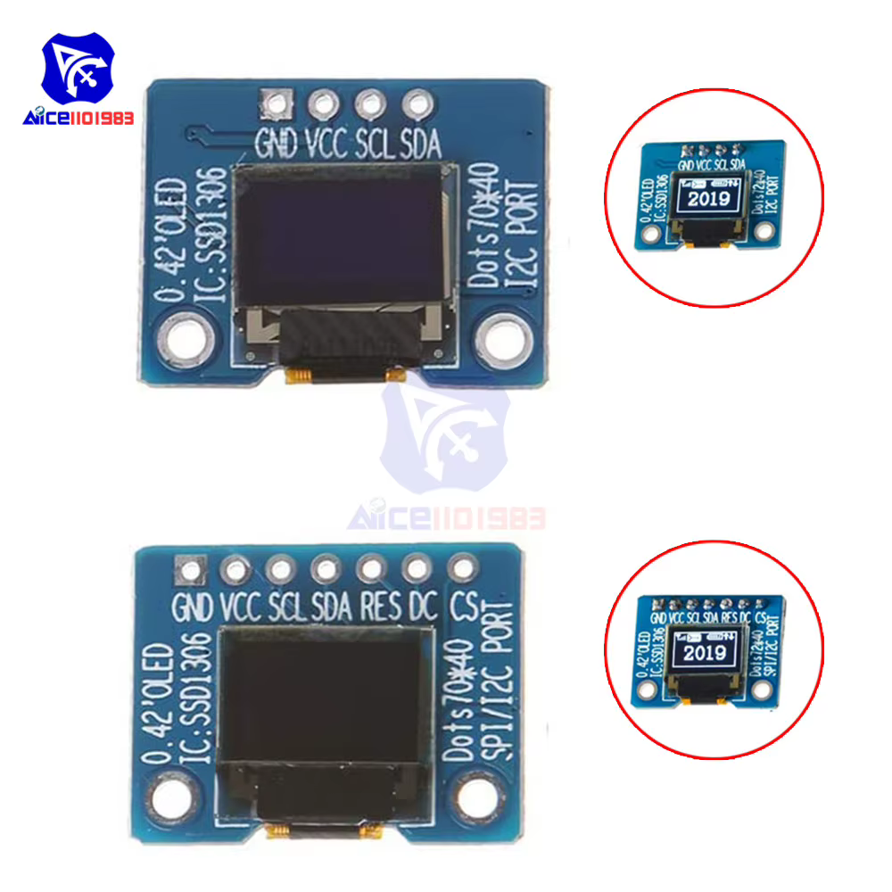 Diymore 0.42 pouces 72x40 OLED D'écran D'affichage À CRISTAUX LIQUIDES De Module avec IIC L'interface SPI D'AFFICHAGE À CRISTAUX LIQUIDES pour Arduino AVR STM32 Raspberry Pi 3.3V