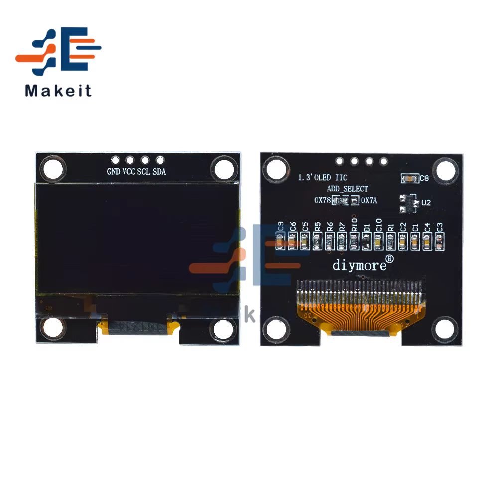 Diymore 1.3 pouces OLED LCD Module d'écran blanc/bleu 4PIN IIC I2C série 128x64 SSH1106 12864 carte d'écran LCD pour Arduino