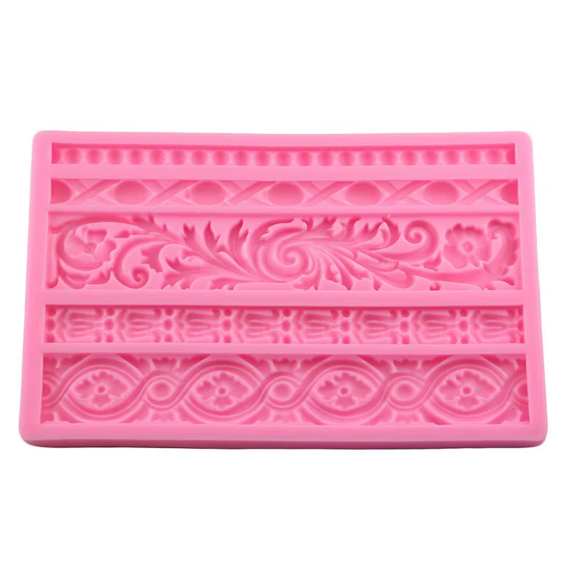 Moules Baroques en Silicone pour Bordure de Gâteaux, Cadre, Outils de Décoration pour Bonbons, Chocolat, Gumpaste