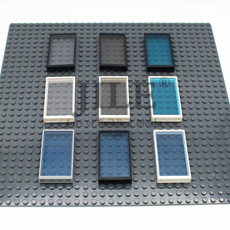Moc – cadre de porte de fenêtre française 1x4x6 60596 57895, blocs de construction en briques, ensemble en vrac, vue sur la rue de la ville, Compatible avec les jouets en verre