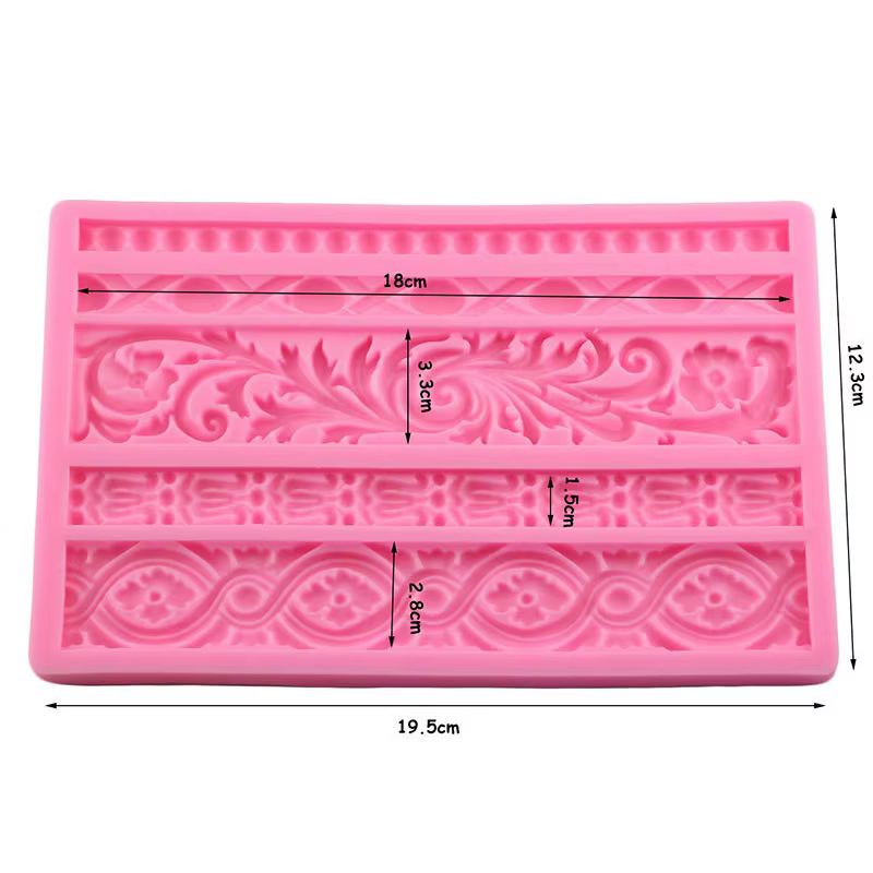 Moules Baroques en Silicone pour Bordure de Gâteaux, Cadre, Outils de Décoration pour Bonbons, Chocolat, Gumpaste