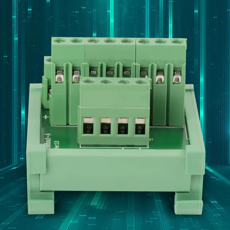 Connecteur de fil politiquement als, carte technique de distribution d'alimentation, montage sur rail DIN, terminal de nuit, 2 en 8 sorties, 48V