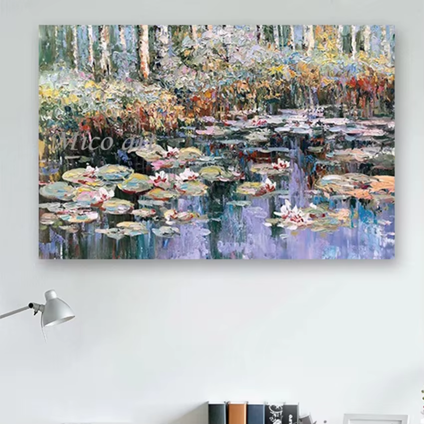 Peinture à l'huile moderne 100% peinte à la main de Monet Annie Flower, reproduction d'art mural sur toile, sans cadre