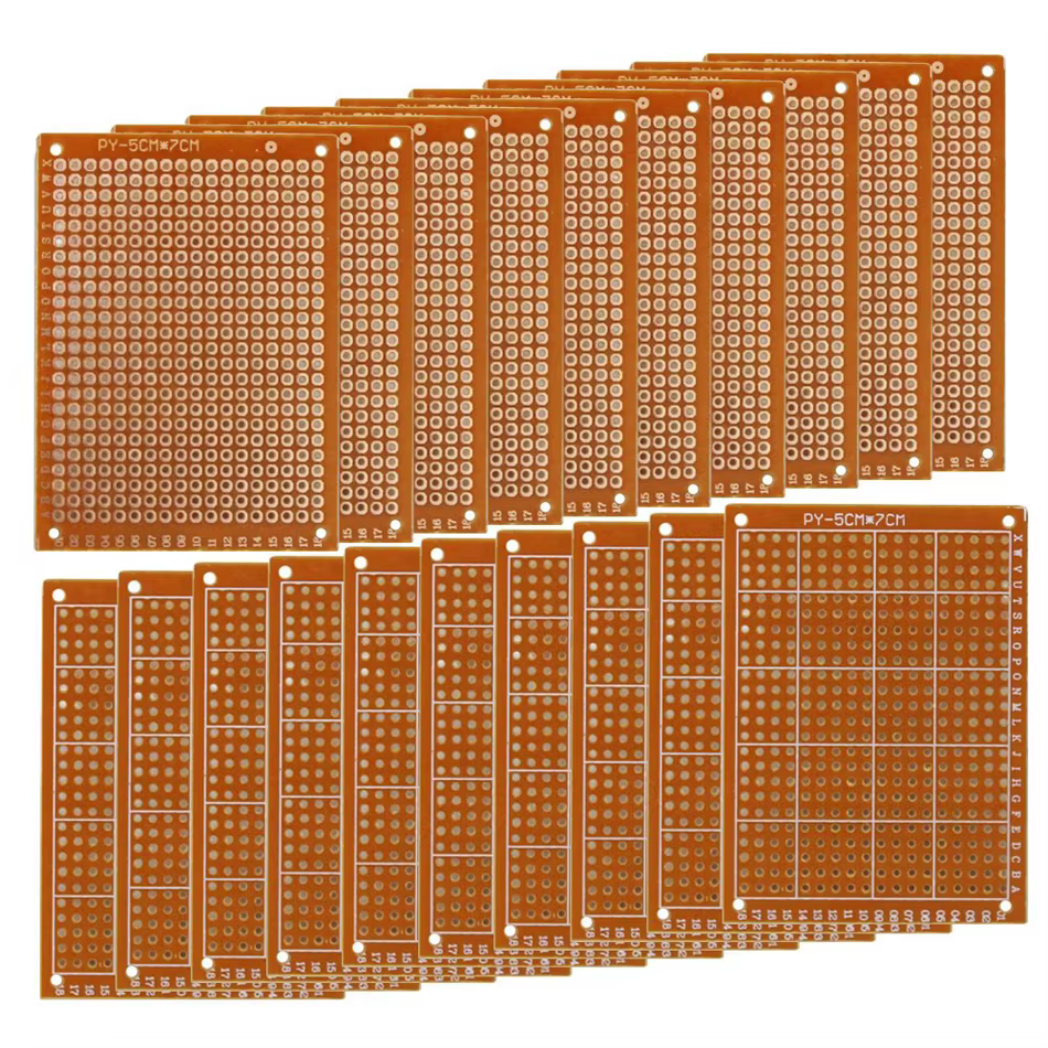 Planches PCB composites en papier, planche à pain universelle, circuit imprimé simple face, plaque de nouilles en cuivre, 5 cm x 7 cm, 20 pièces