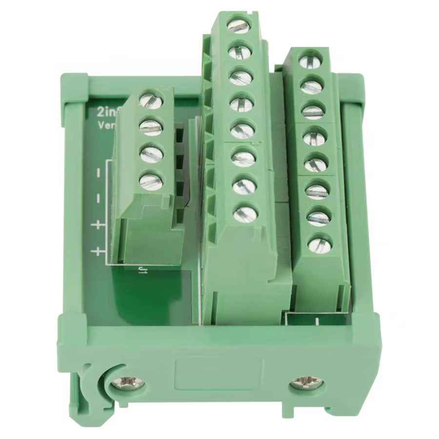 Connecteur de fil politiquement als, carte technique de distribution d'alimentation, montage sur rail DIN, terminal de nuit, 2 en 8 sorties, 48V