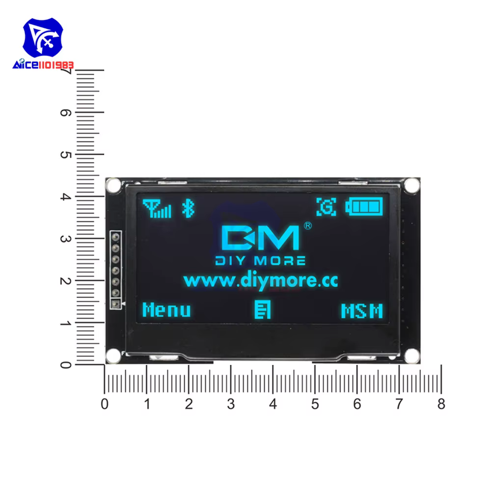 Diymore 2.4 "2.42 pouces 128x64 OLED Module d'affichage LCD SSD1309 12864 7 broches SPI/IIC I2C Interface série pour Arduino R3 C51