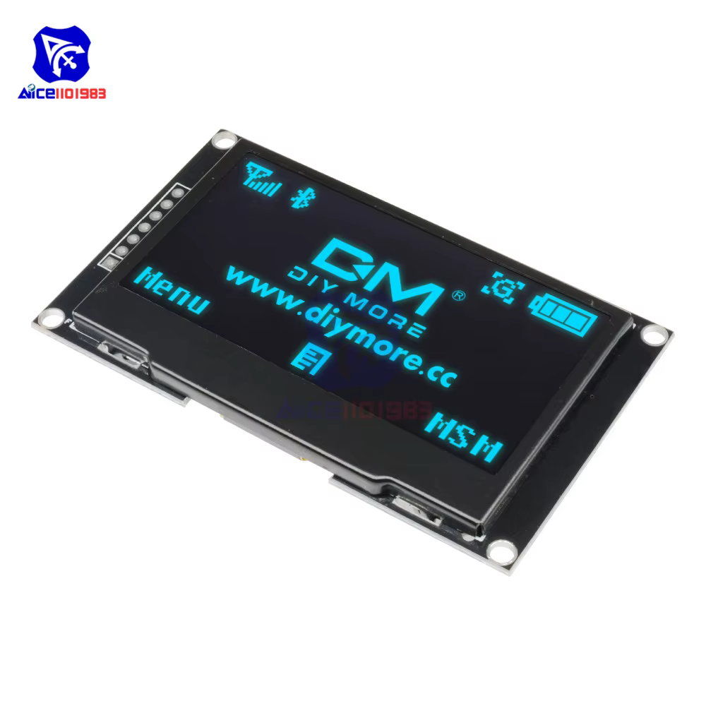 Diymore 2.4 "2.42 pouces 128x64 OLED Module d'affichage LCD SSD1309 12864 7 broches SPI/IIC I2C Interface série pour Arduino R3 C51