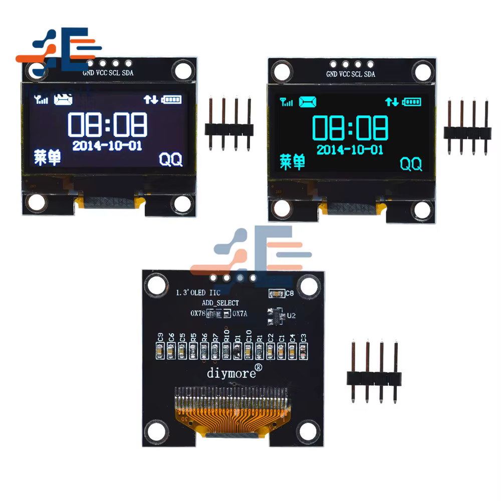 Diymore 1.3 pouces OLED LCD Module d'écran blanc/bleu 4PIN IIC I2C série 128x64 SSH1106 12864 carte d'écran LCD pour Arduino