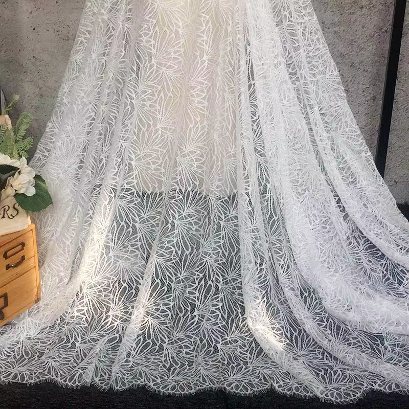 Tissu en dentelle française Chtalk lly pour robe de dame, cils noirs, 150x300cm par pièce, prix d'usine, nouveau, 2021
