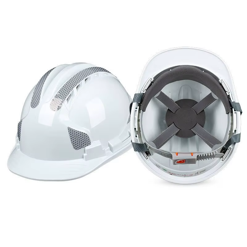 Casque de coulée à trois nervures, casque de protection, chapeau de protection, chapeau de construction en ABS, impression gratuite, logo, cinq couleurs, en stock