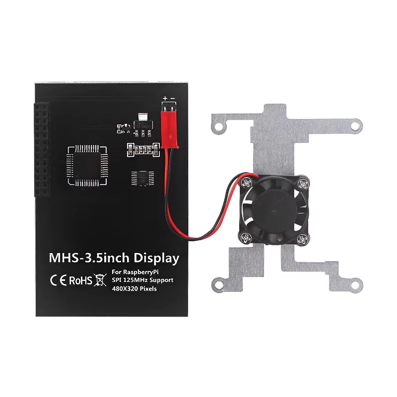 Écran tactile LCD 5 50 FPS 3.5x320 éventuelles I 480 pouces Raspberry Pi 4, avec boîtier ABS et ventilateur de refroidissement, modèle B/3B +/3B