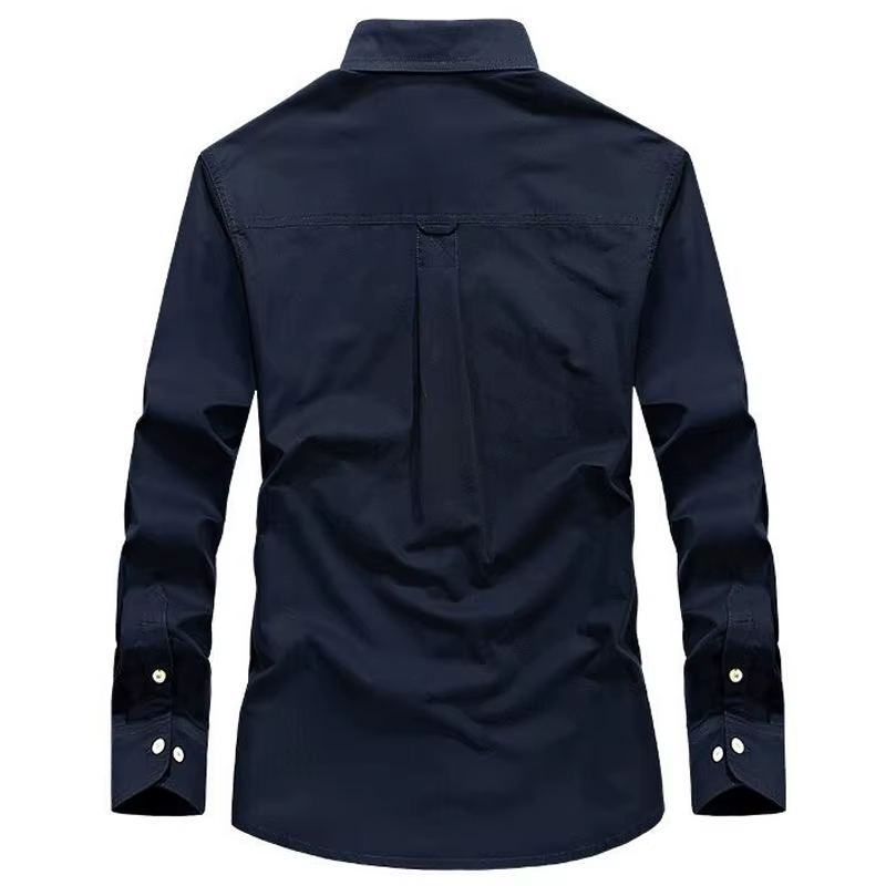 Chemise militaire à manches longues pour homme, 100% coton, grande taille 5XL 6XL