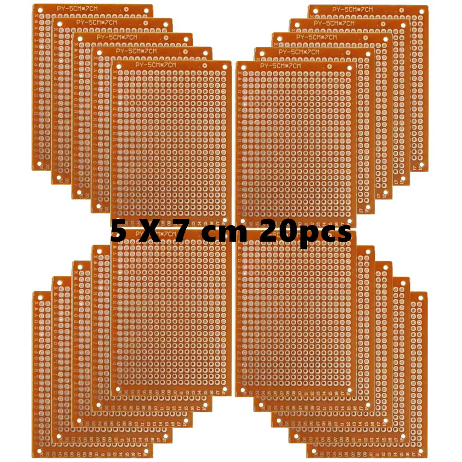 Planches PCB composites en papier, planche à pain universelle, circuit imprimé simple face, plaque de nouilles en cuivre, 5 cm x 7 cm, 20 pièces