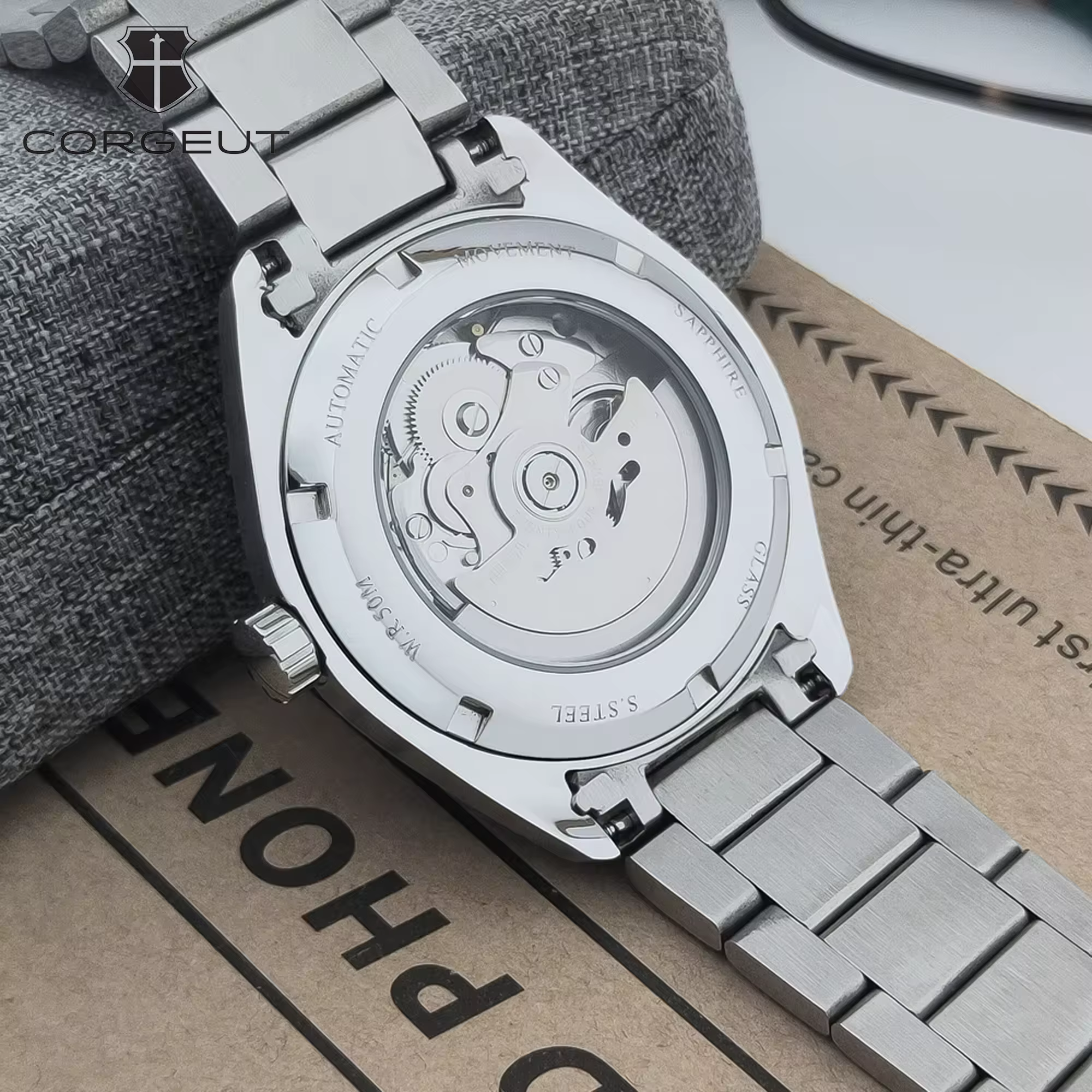 Corgeut 41mm montre pour hommes de luxe NH35 mouvement automatique Date robe relogio reloj hombre verre saphir montres mécaniques