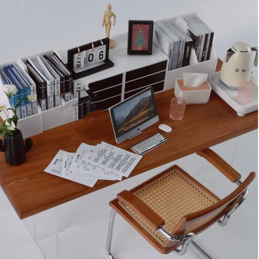 Planche d'écriture Miniature pour maison de poupée, Clip pour carnet de notes, dossier de papeterie ou tiroir de bureau, organisateur pour accessoires de poupée