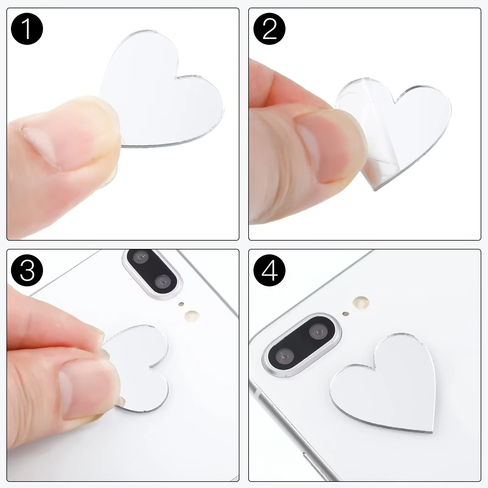 100 pcs/lot 2 cm coeur acrylique miroir autocollant mural rond carré bricolage mur miroir autocollant points stickers muraux décor de fête de mariage