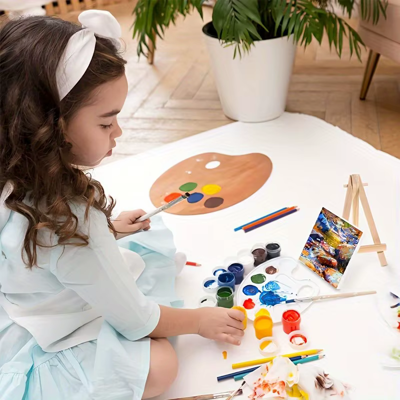 1 kit de peinture, 1 planche à dessin, 1 chevalet, 2 stylos, 6 couleurs de peinture, 1 palette, mini planche à dessin, peinture acrylique
