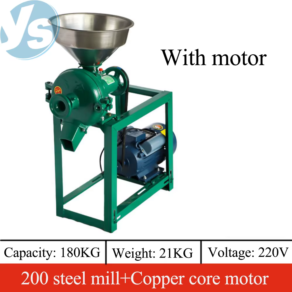 Machine à moudre les céréales humides et sèches (maïs, soja), moulin à farine commercial avec support pour usage agricole et domestique