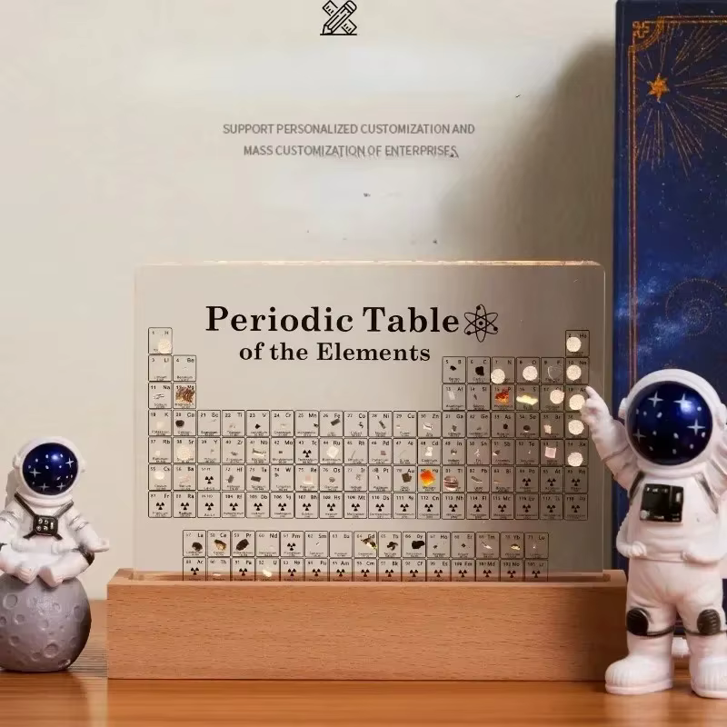 Base lumineuse USB Tableau Périodique des Éléments, impression 3D, pour la Chimie du collège, cadeau pratique pour la Journée des Enseignants, décoration de bureau et de chambre