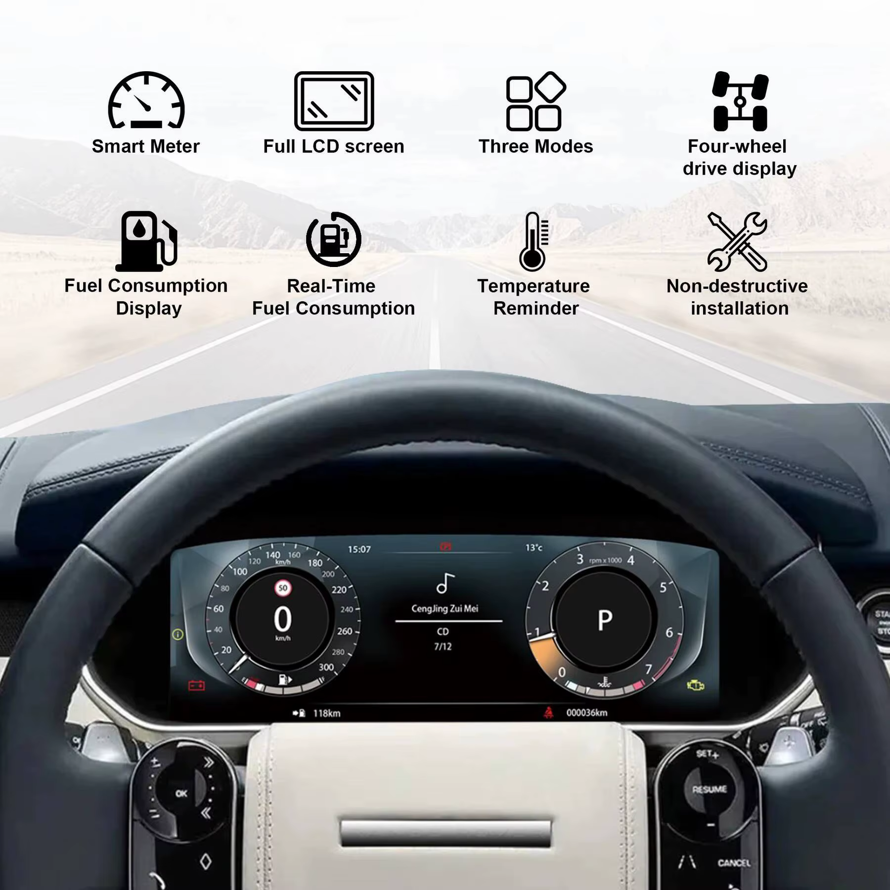 Tableau de bord LCD Android pour Porsche Cayenne 2011 – 2017, compteur de vitesse numérique pour voiture, tableau de bord LCD, Carplay intelligent
