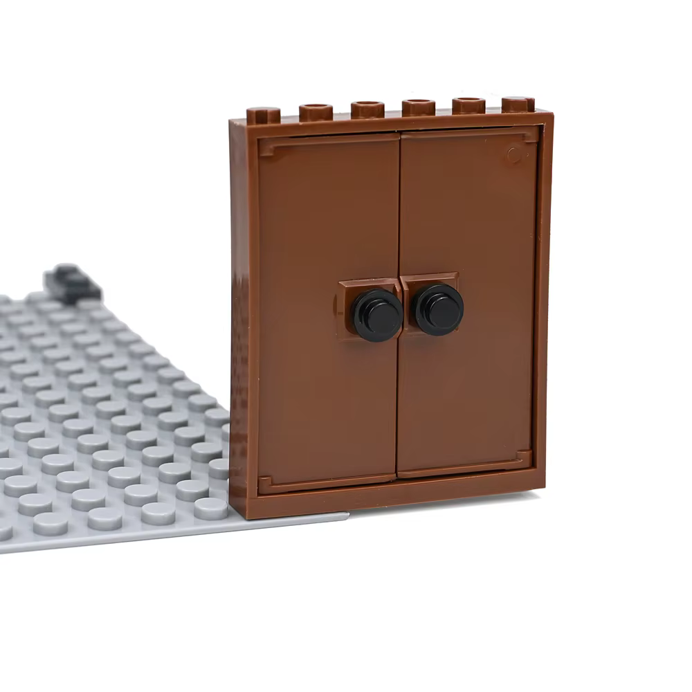 MOC Blocs de construction pour meubles de maison, double porte avec poignée, 1x6 1x4, cadre de fenêtre d'armoire, brique de château, compatible petites particules