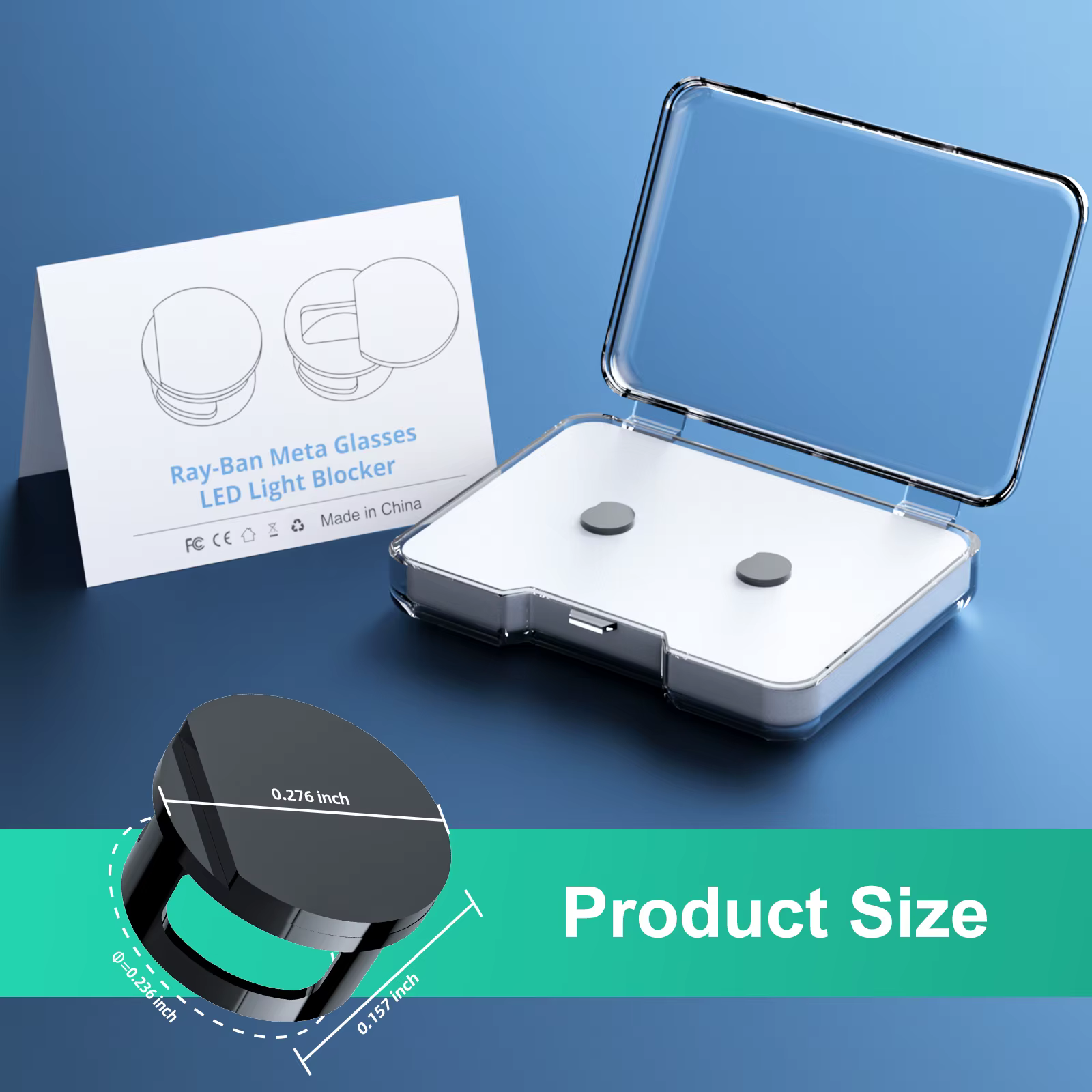 Cache-objectif LED pour lunettes intelligentes – Protection de lentille pour lunettes intelligentes mates – Cache coulissant anti-lumière