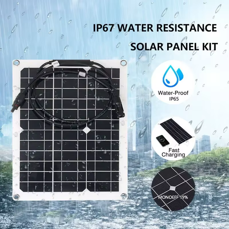 Panneau solaire flexible 500W avec contrôleur 100A, étanche, adapté à l'alimentation résidentielle, au camping et aux camping-cars