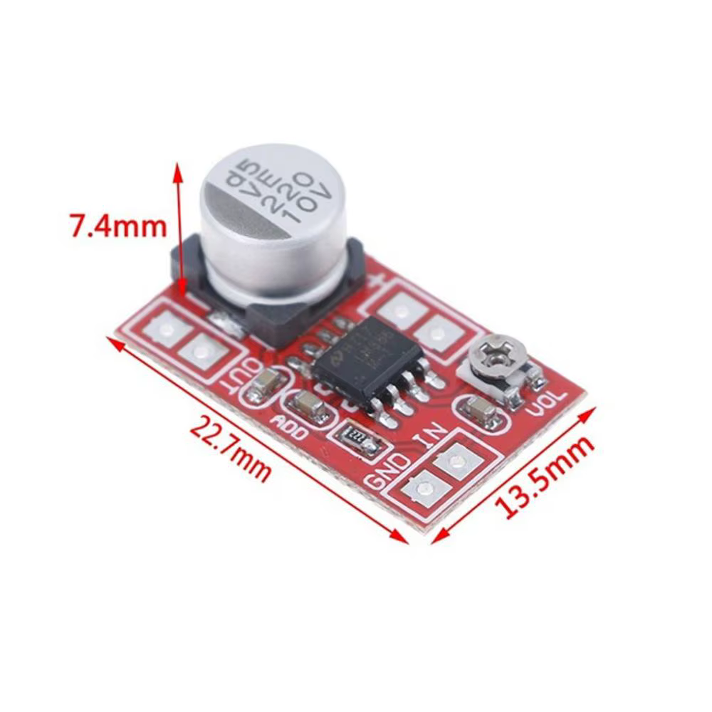 Carte PCB réglable DC 5V-12V, carte amplificateur, Mini Microphone, Micro électrique, condensateur