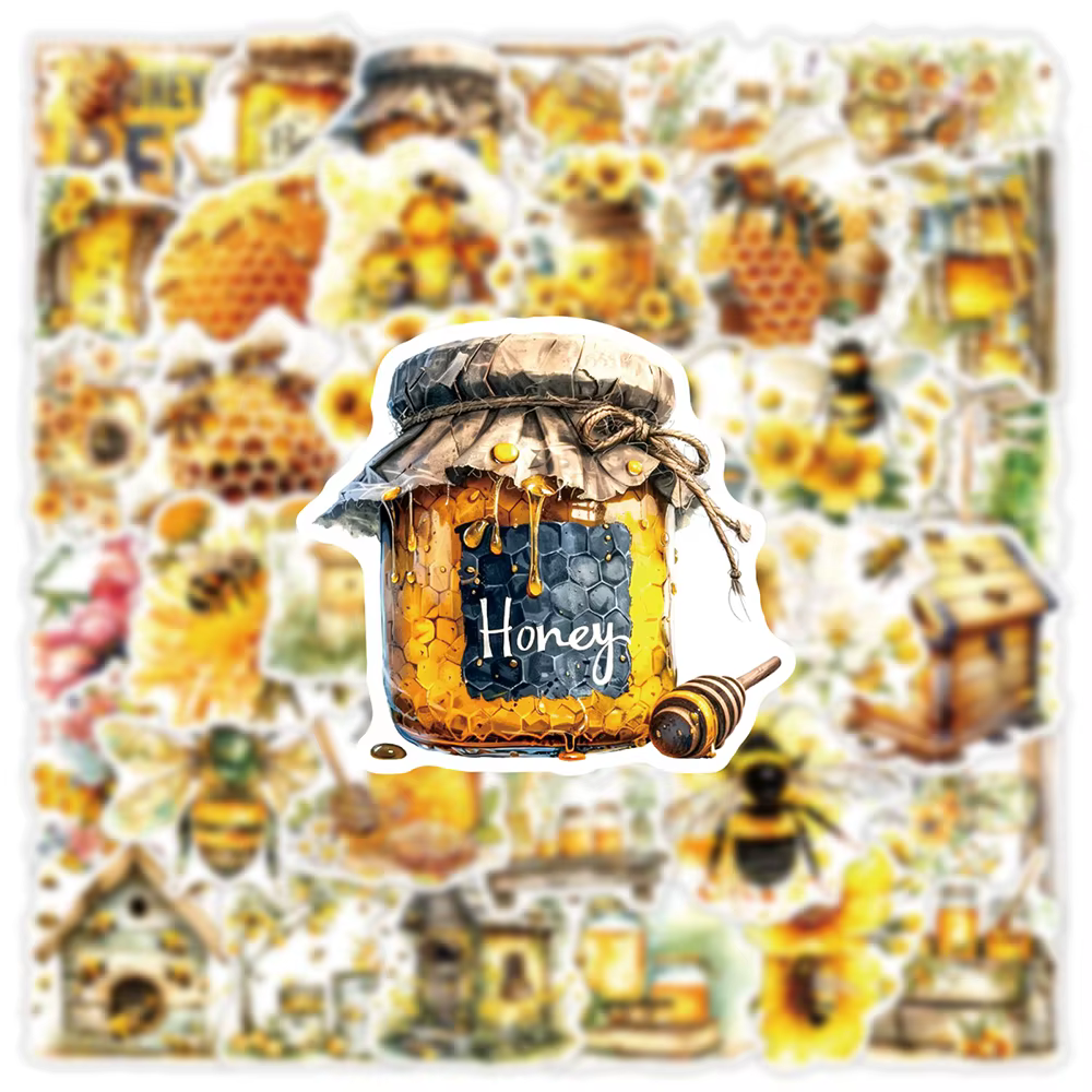 10/30/50 PIÈCES Mignon Abeille Dessin Animé Autocollants Miel Honey Pot Autocollants Étanche BRICOLAGE Valise Papeterie Kawaii Graffiti Autocollant Cadeaux