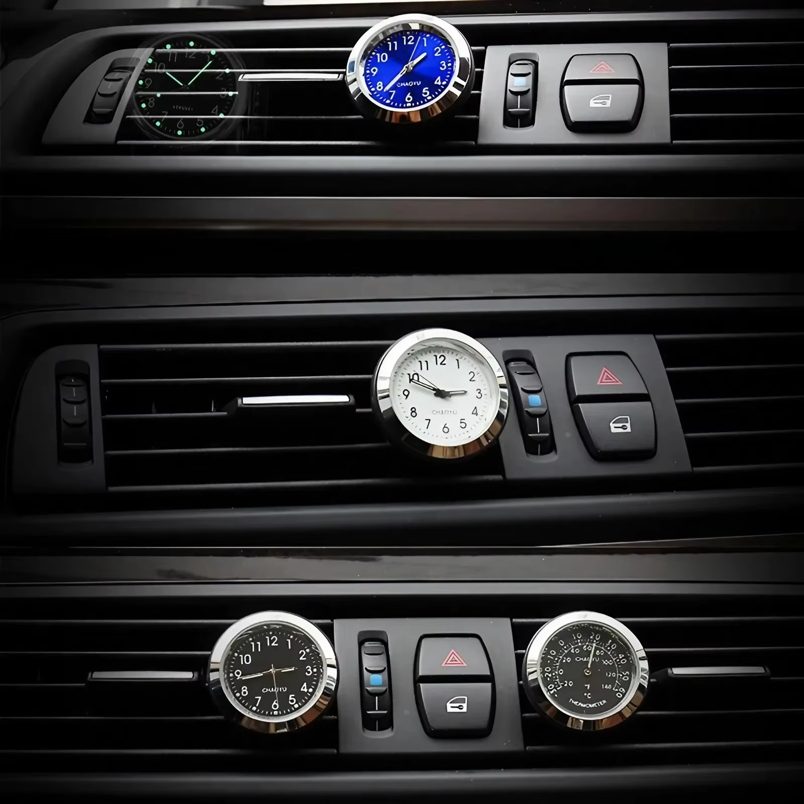 Horloge analogique pour voiture, lumineuse, décoration pour sortie d'air de voiture, ornements de voiture, horloges à quartz, accessoires automobiles
