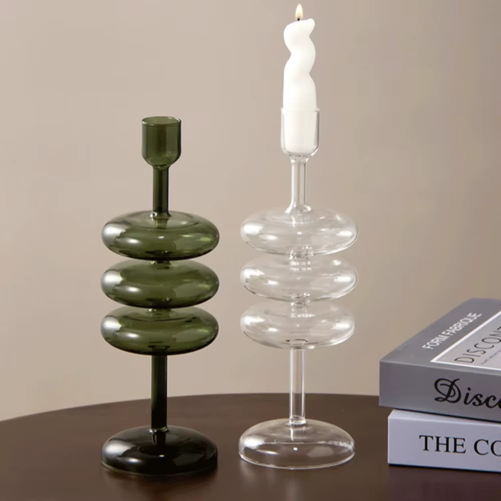 Photophore en verre coloré de style nordique pour centres de table de mariage, décoration moderne de salon, cadeau