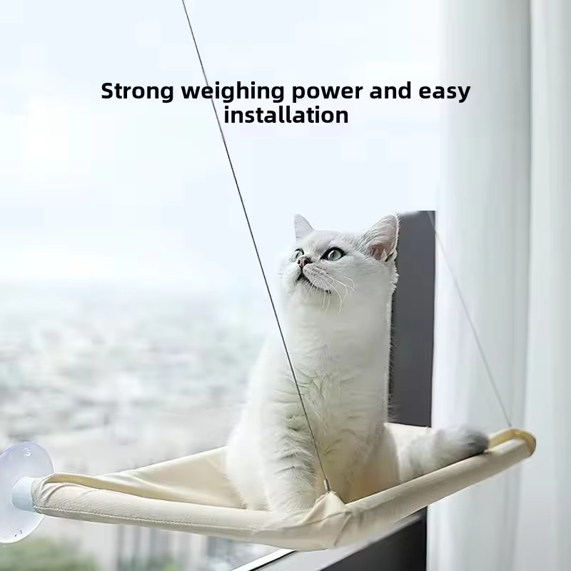 Hamac suspendu avec fenêtre pour chat, lit à ventouse, gain de place, toutes saisons, installation facile, cadre d'escalade pour chat, hiver