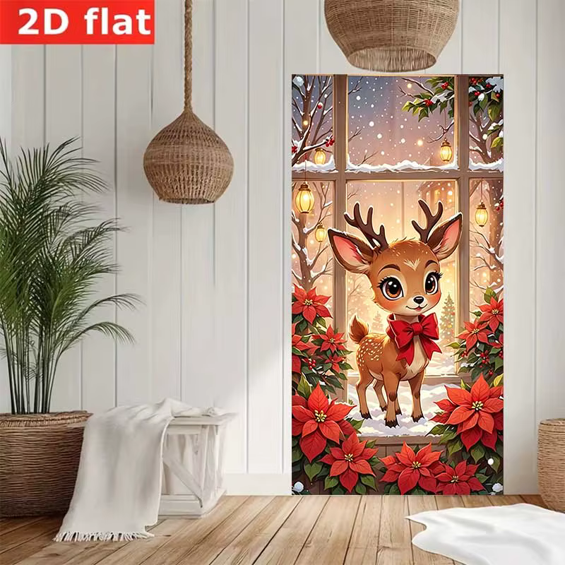 Cadre de porte plat 2D, cadre de porte de Noël - Facile à installer, parfait pour Halloween