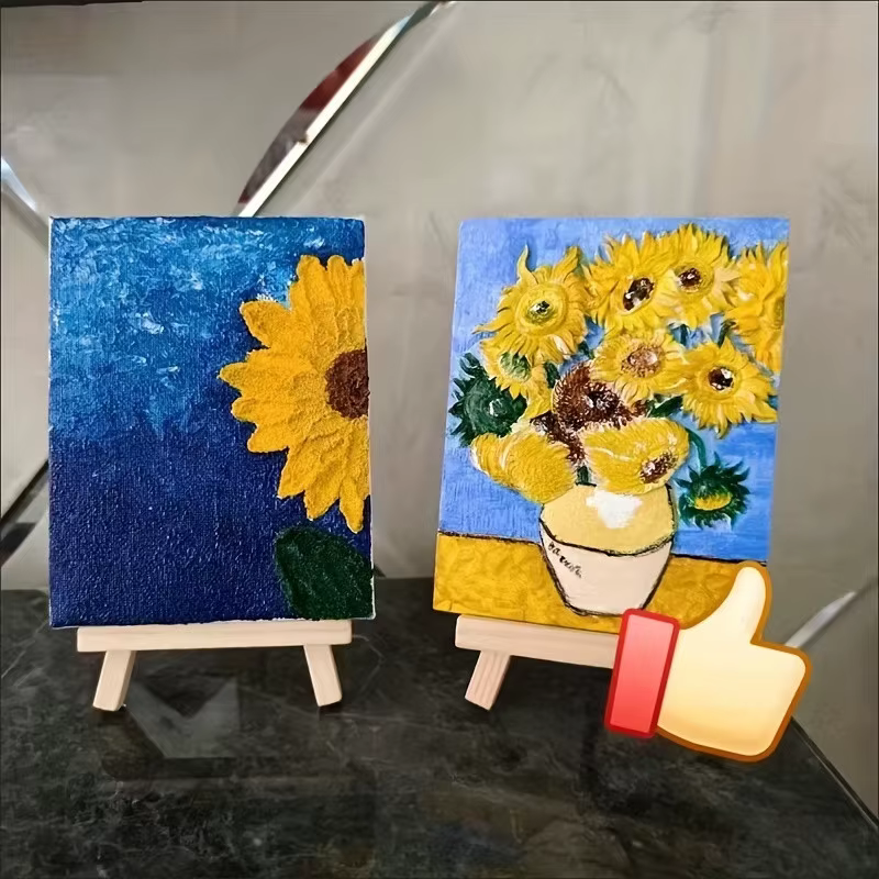 1 kit de peinture, 1 planche à dessin, 1 chevalet, 2 stylos, 6 couleurs de peinture, 1 palette, mini planche à dessin, peinture acrylique
