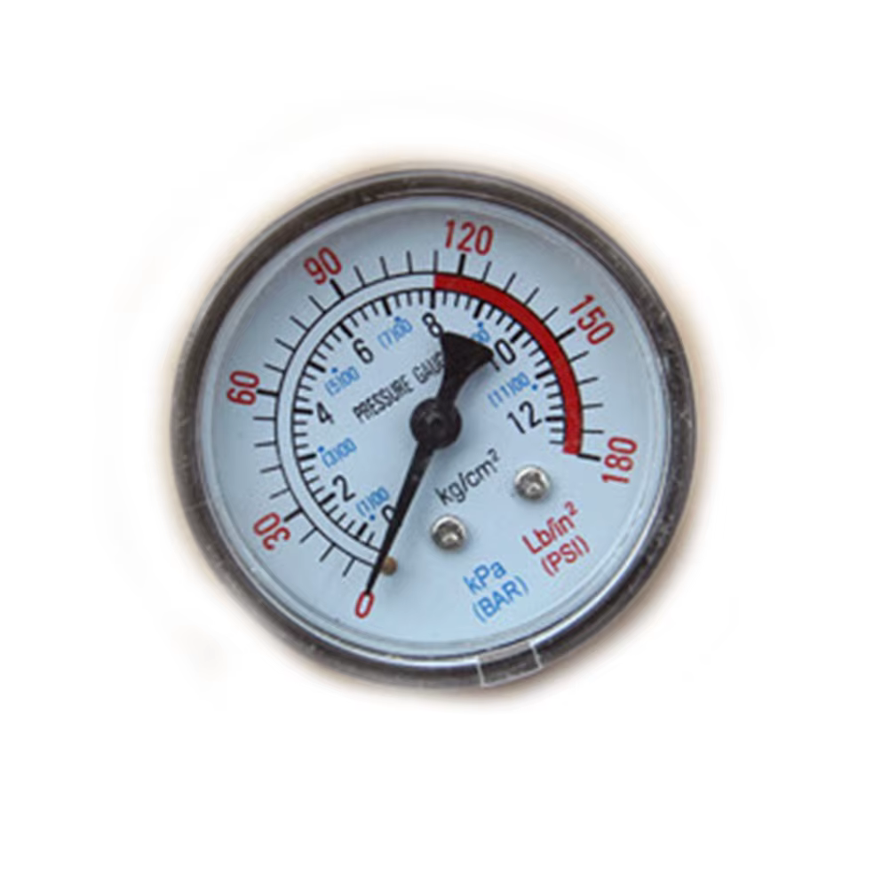 Manomètre pour Compresseur d'Air Pneumatique et Hydraulique, 42x40mm, 0-12Bar/0-180PSI, 1 Pièce