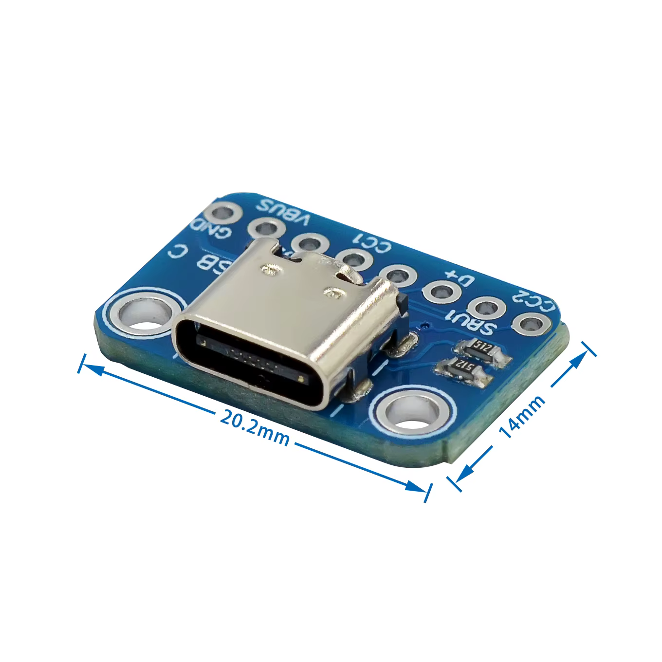 Carte de conversion USB TYPE-C 2.54MM CC1 CC2 5.1K, connexion de résistance rétractable
