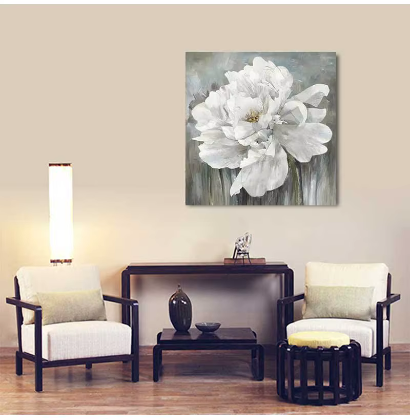 Mintura – tableau mural pour salon, peintures à l'huile sur toile peintes à la main, nombreuses fleurs blanches, décor d'hôtel, Art de maison, sans cadre