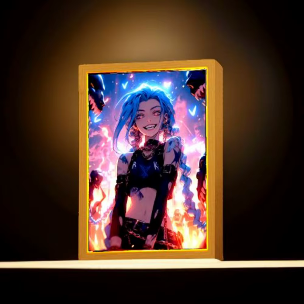 Figurine d'anime League of Legends, peinture lumineuse, cadre Photo, veilleuse, figurines d'action, décor de salle de jeu, cadeaux de noël