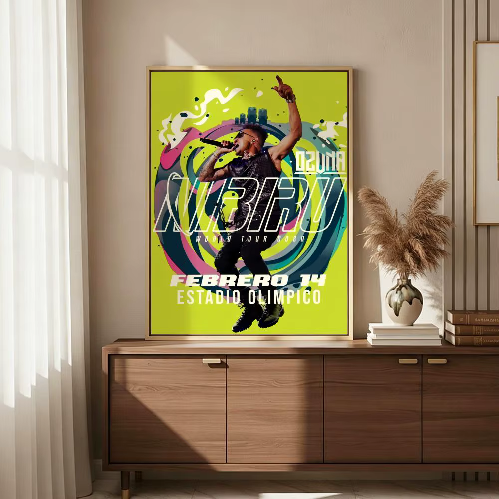 Peinture sur toile moderne avec calligraphie de la couverture de l'album de l'artiste O-Ozuna pour chambre à coucher et salon | Décoration d'intérieur, cadeau