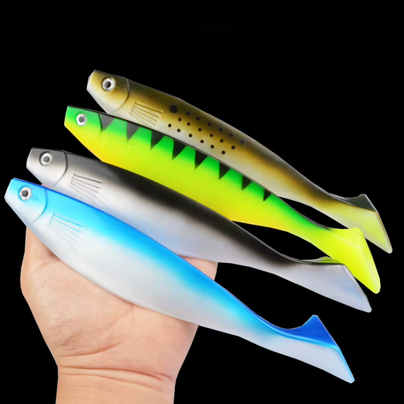 Super grand appât souple t-tail grand maquereau pêche en mer appât souple 23.5cm68 grammes leurre de mer profonde poisson souple appât artificiel