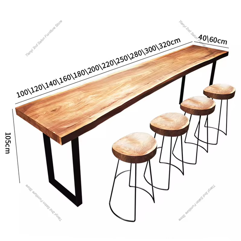 Table de Bar Nordique Originale en Bois Massif, Créateurs, délégations, Mur, Avancé, Saloon, Café, Cheminée, Meubles, Mesa Alta FYBT