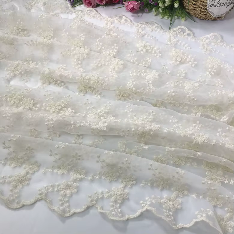 Tissu en dentelle pour robe de mariée, robe d'aviation à la main, nappe en maille, vêtements de littérature douce, prix de 1 mètre