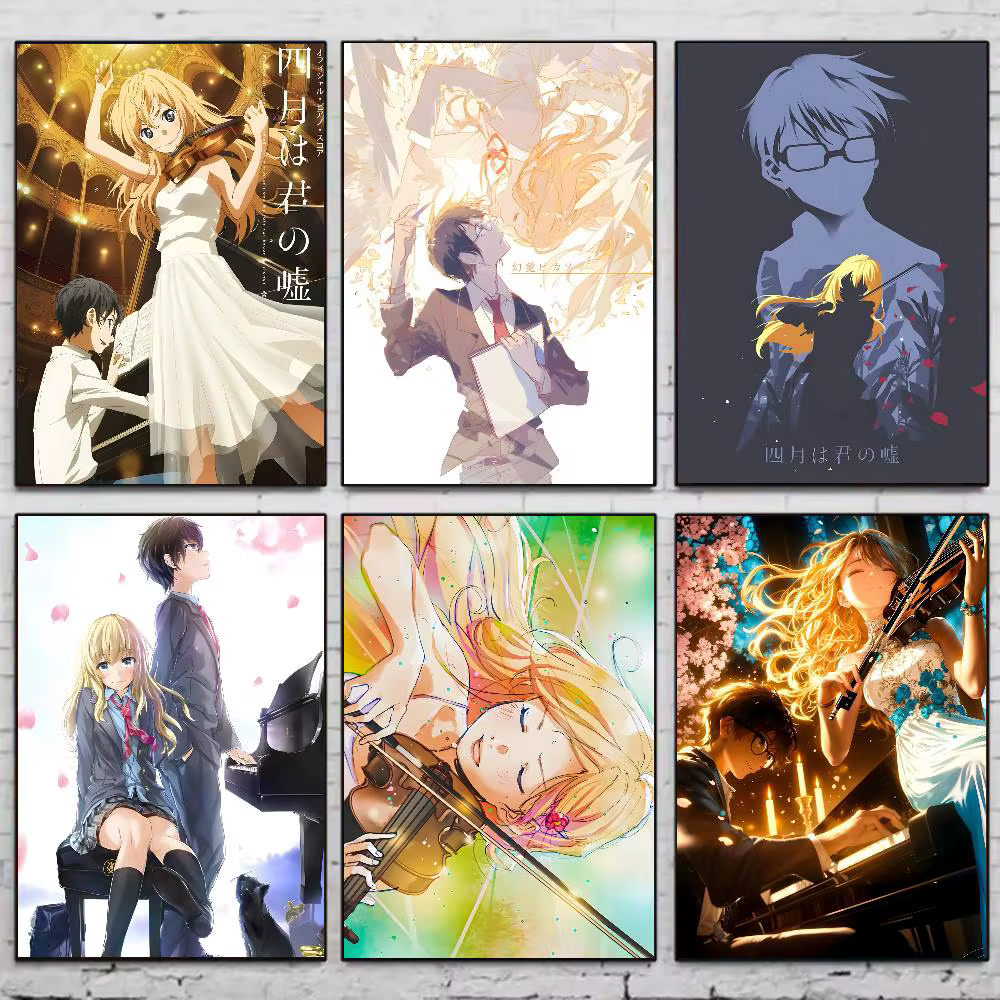 Anime votre mensonge en avril ami un affiche HD art collant mur étanche maison salon chambre bar décoration esthétique