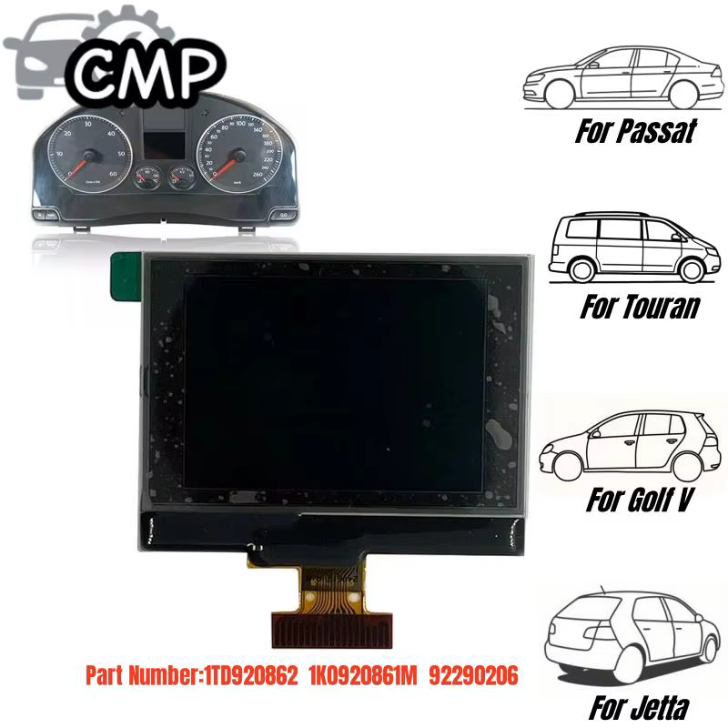Écran d'affichage LCD du tableau de bord 1TD920862 1K0920861M pour VW Golf V Touran Mk1 Passat B6 Jetta Mk5 Seat Skoda VW Scirocco 92290206