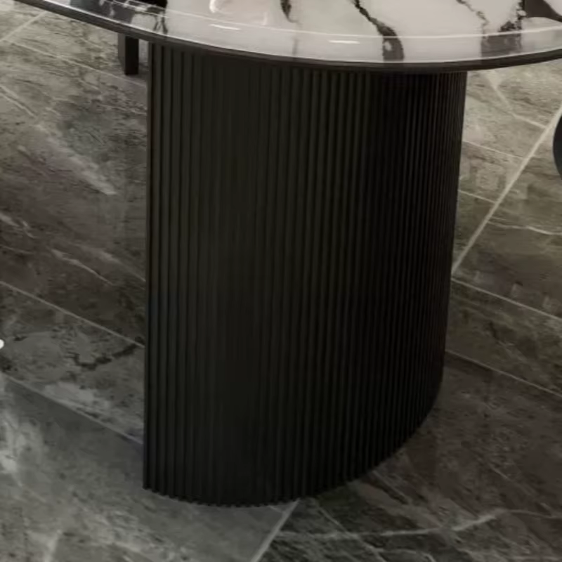 Table de salle à manger ovale en marbre, style vintage français, pour murs de cuisine, mobilier moderne Wabi Sabi