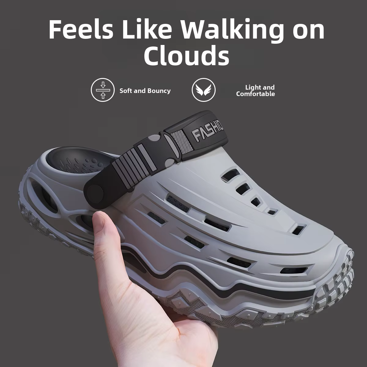 Sandales d'été pour hommes à semelle épaisse, respirantes, pour la conduite en intérieur, style décontracté sportif, à bout couvert, légères