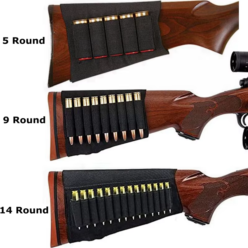 5/7/8/9/14 tours fusil crosse coque porte-munitions 12 jauge fusil coquille Magazine pochette chasse balle Bandolier transporteur