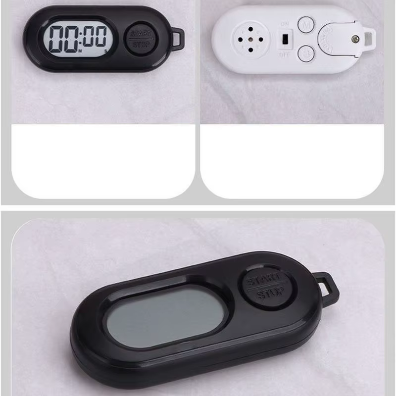Horloge électronique porte-clés chronomètre ports petite minuterie d'arrêt porte-clés écran LCD horloge numérique accessoires de compte à rebours légers