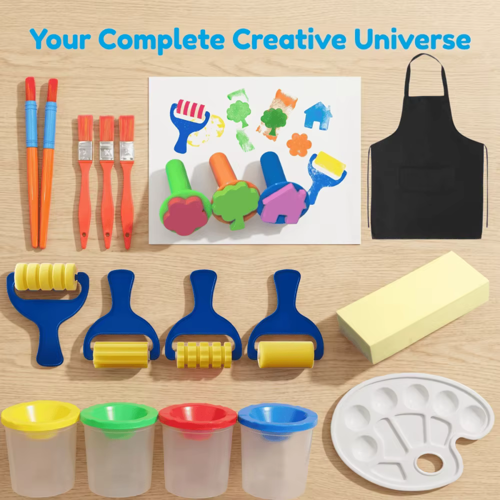Ensemble complet de peinture artistique de 19 pièces - Kit d'art créatif tout-en-un pour les débutants, les étudiants et les artisans DIY, cadeau idéal
